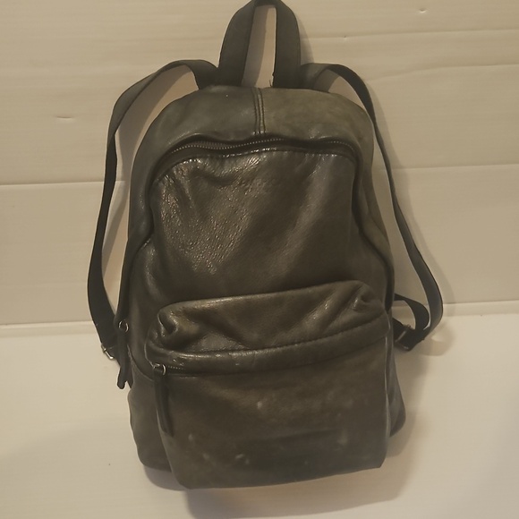 American Leather Co. Large Army Green Genuine Leather Backpack main image 11